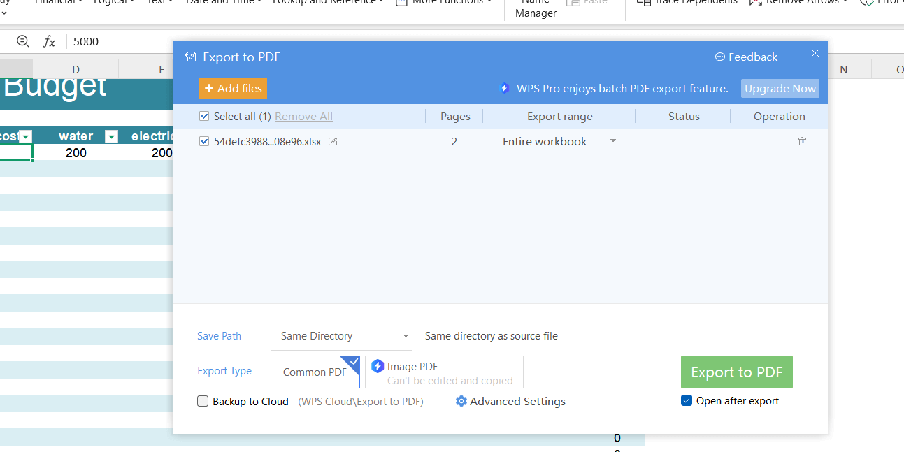 Save as PDF for printing