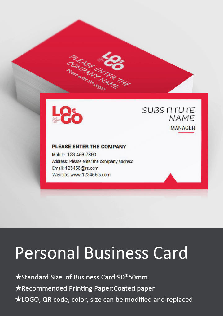 Red Minimalist Business Card