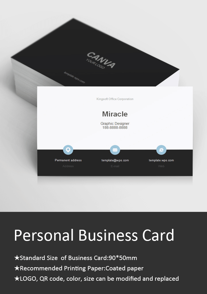Simple Black Business Card