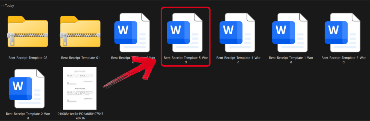 Template Download Folder Rent Receipt