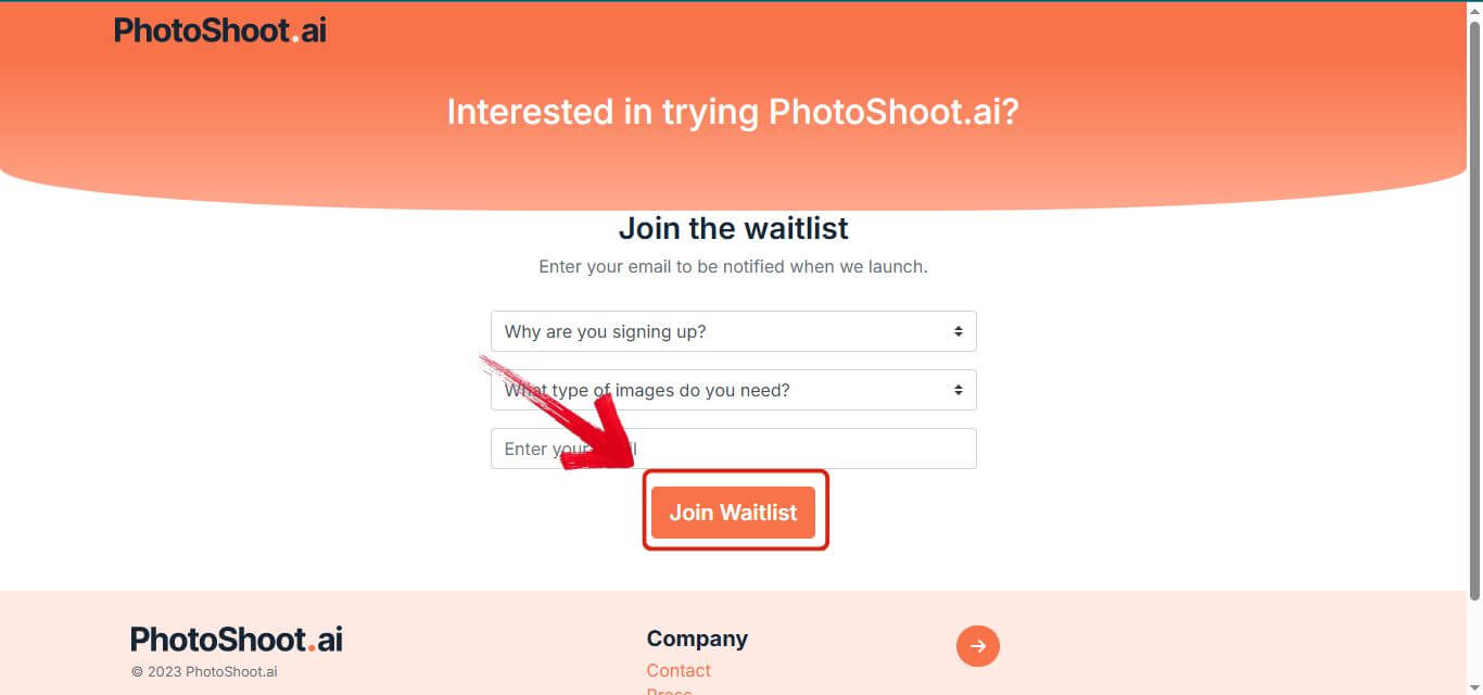 Click Join Waitlist button