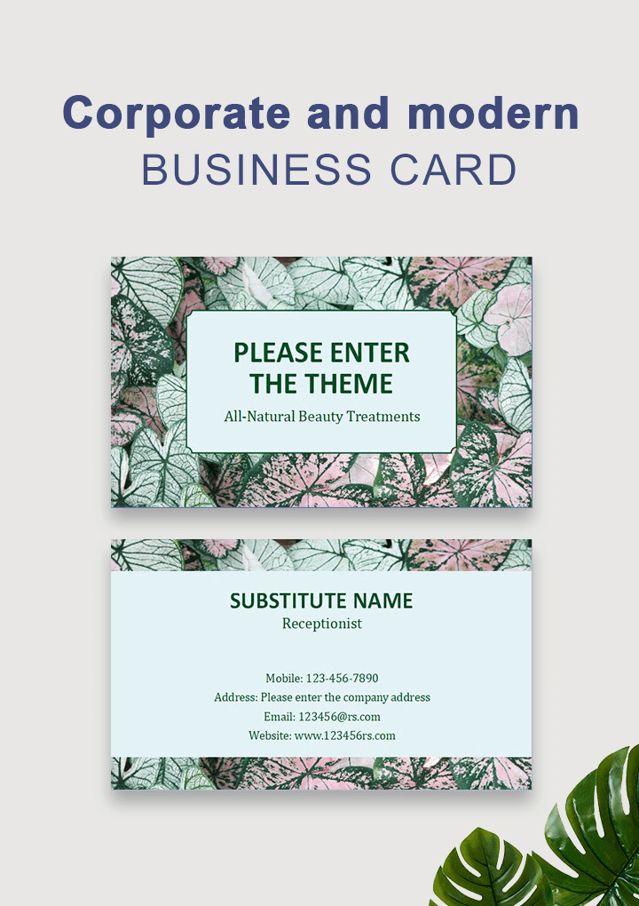 Green Beautiful Botanical Business Card