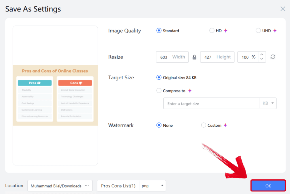  Save As Settings WPS Photos