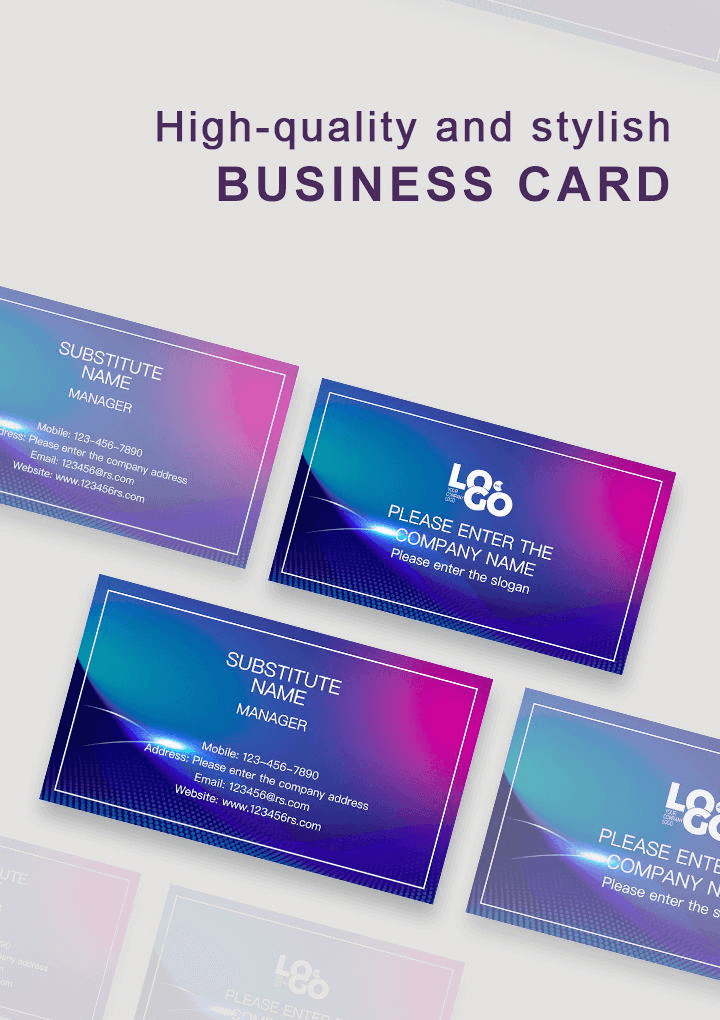 Fashionable Blue Business Card